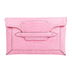 BORSA CLUTCH IN COCCODRILLO ROSA