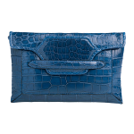 BORSA CLUTCH IN COCCODRILLO COBALTO