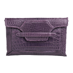 BORSA CLUTCH IN COCCODRILLO VIOLA MELANZANA